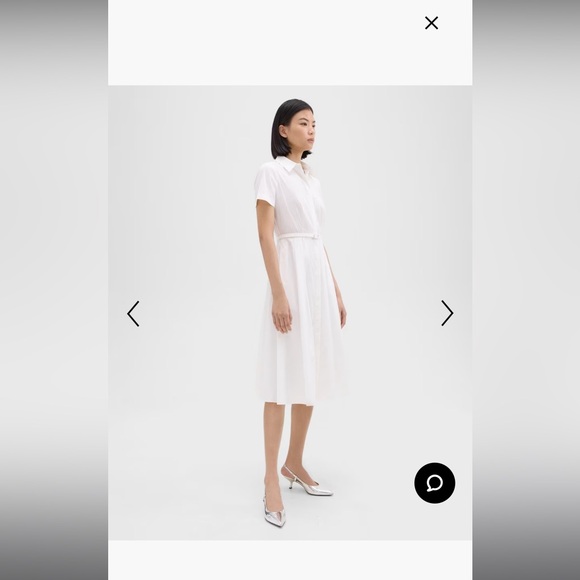 Theory white poplin dress with belt - Picture 6 of 8